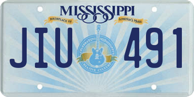 MS license plate JIU491