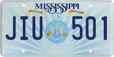 MS license plate JIU501