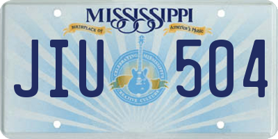 MS license plate JIU504