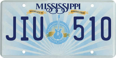 MS license plate JIU510