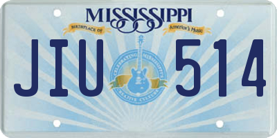 MS license plate JIU514