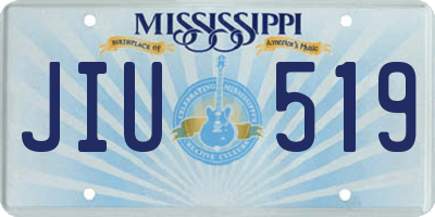 MS license plate JIU519