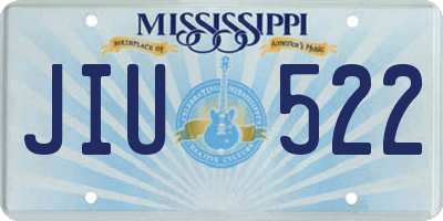 MS license plate JIU522