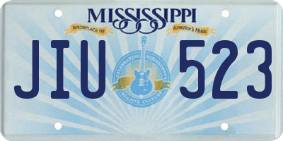 MS license plate JIU523