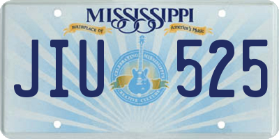 MS license plate JIU525