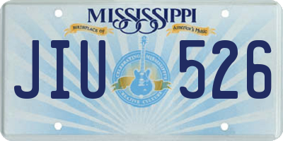 MS license plate JIU526
