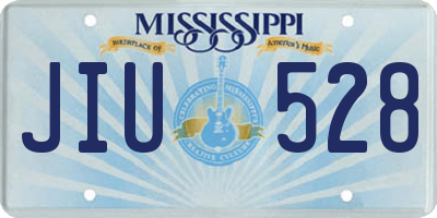MS license plate JIU528