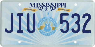 MS license plate JIU532