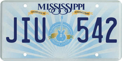 MS license plate JIU542