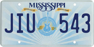 MS license plate JIU543