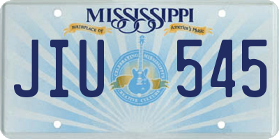 MS license plate JIU545