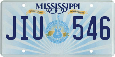 MS license plate JIU546