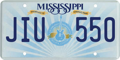MS license plate JIU550