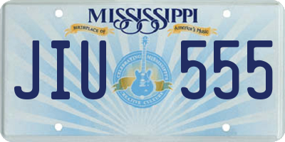 MS license plate JIU555