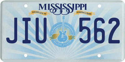 MS license plate JIU562