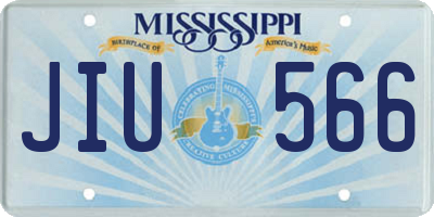 MS license plate JIU566