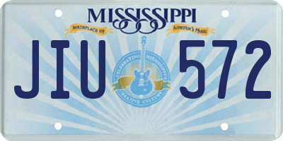 MS license plate JIU572