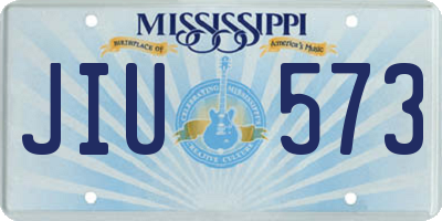 MS license plate JIU573