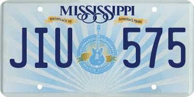 MS license plate JIU575
