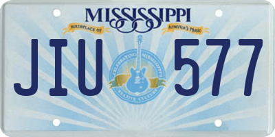 MS license plate JIU577