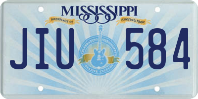 MS license plate JIU584