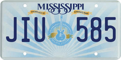MS license plate JIU585