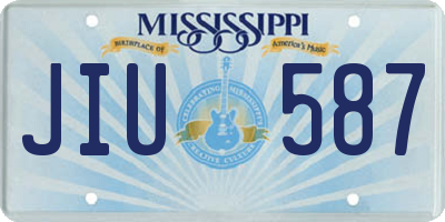 MS license plate JIU587