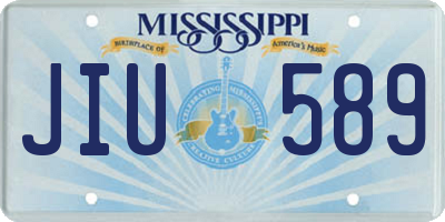 MS license plate JIU589