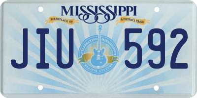 MS license plate JIU592