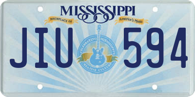 MS license plate JIU594