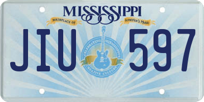 MS license plate JIU597
