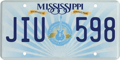 MS license plate JIU598