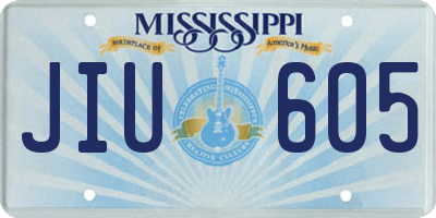 MS license plate JIU605