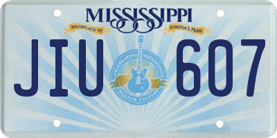 MS license plate JIU607