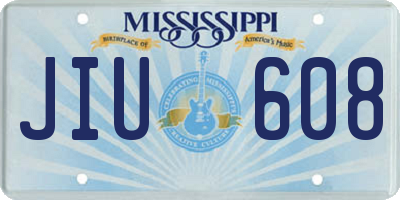 MS license plate JIU608