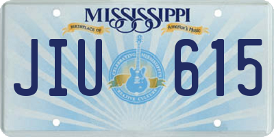 MS license plate JIU615