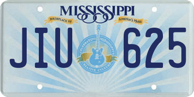 MS license plate JIU625