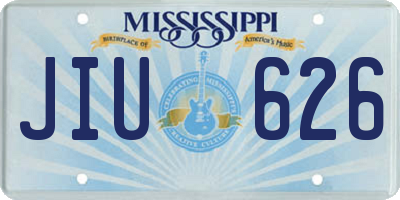 MS license plate JIU626