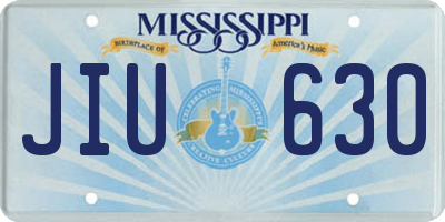 MS license plate JIU630
