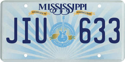 MS license plate JIU633