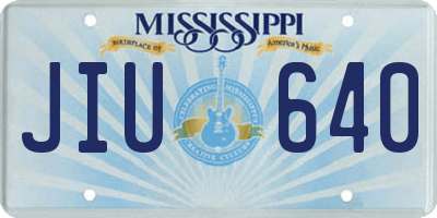 MS license plate JIU640