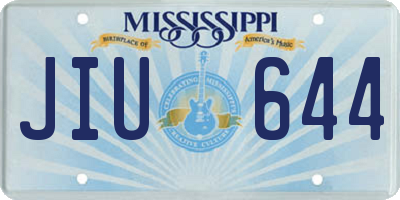 MS license plate JIU644