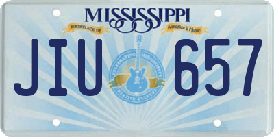 MS license plate JIU657
