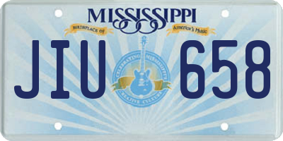 MS license plate JIU658
