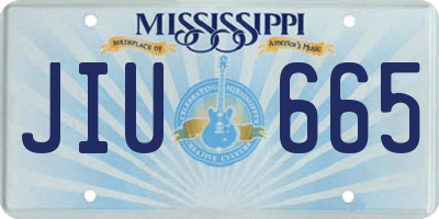 MS license plate JIU665