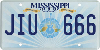 MS license plate JIU666