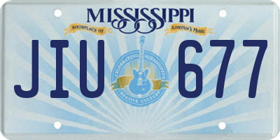 MS license plate JIU677
