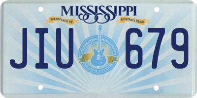 MS license plate JIU679