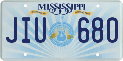 MS license plate JIU680
