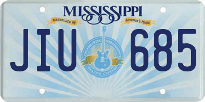 MS license plate JIU685
